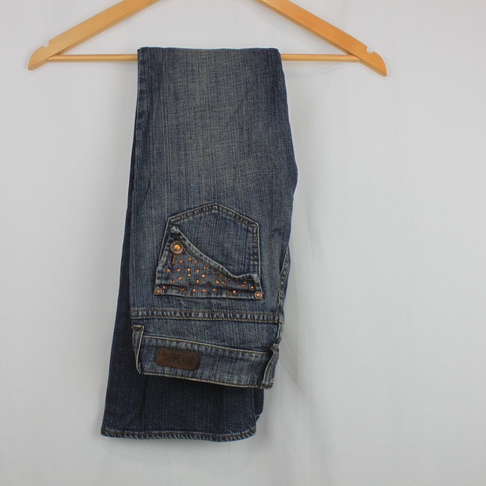 YM Premium Low Rise Boot Cut Rhinestone Jeans - Picture 6 of 16